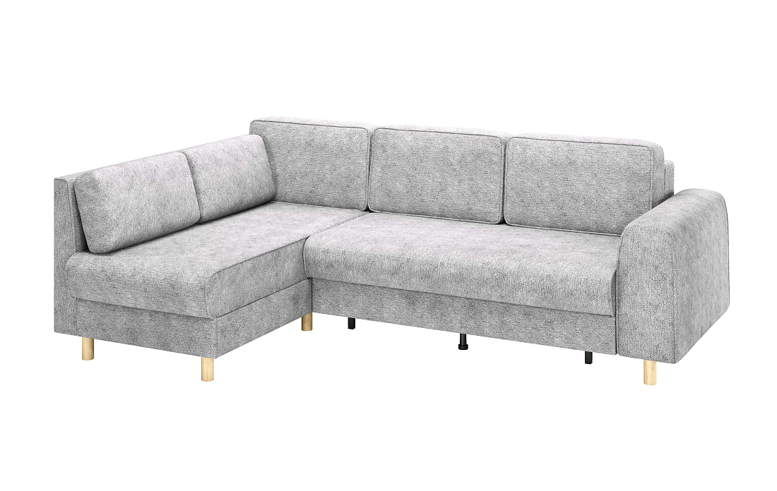 Шелдон / Диван - кровать угловой велюр sierra 1 светло-серый